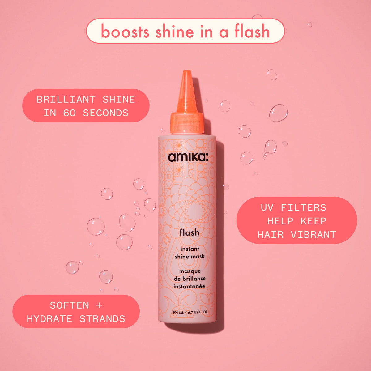 Amika Flash Instant Shine Mask bottle packaging