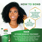 Close up of Palmer's bonding hair treatment branding