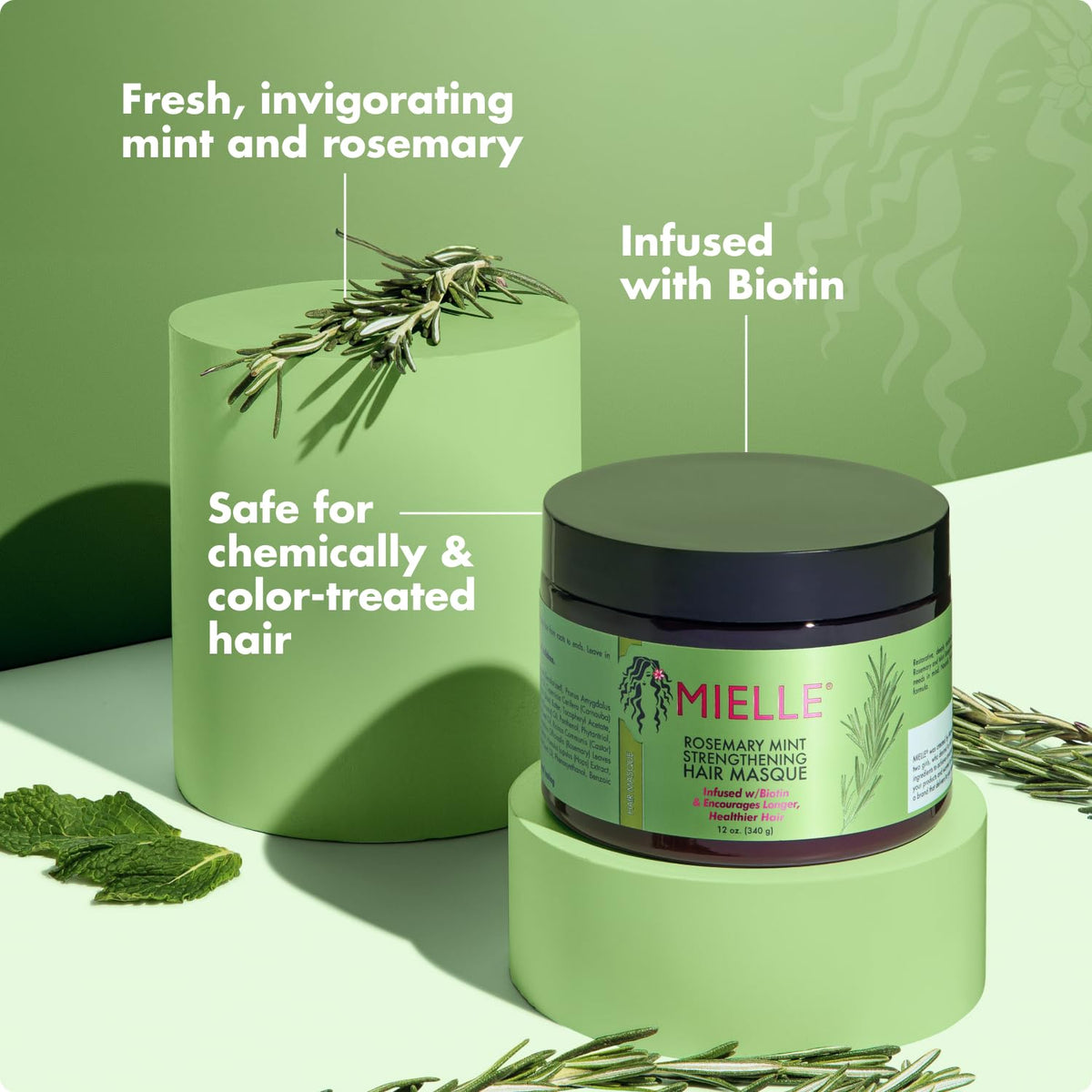 Applying Mielle strengthening masque to damp hair