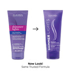 Back of Clairol Shimmer Lights toning mask packaging with directions