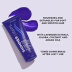 Texture of Clairol Professional Shimmer Lights purple hair mask