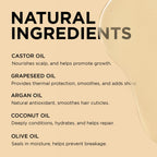 Back label showing ingredients for Moisture Miracle natural hair treatment