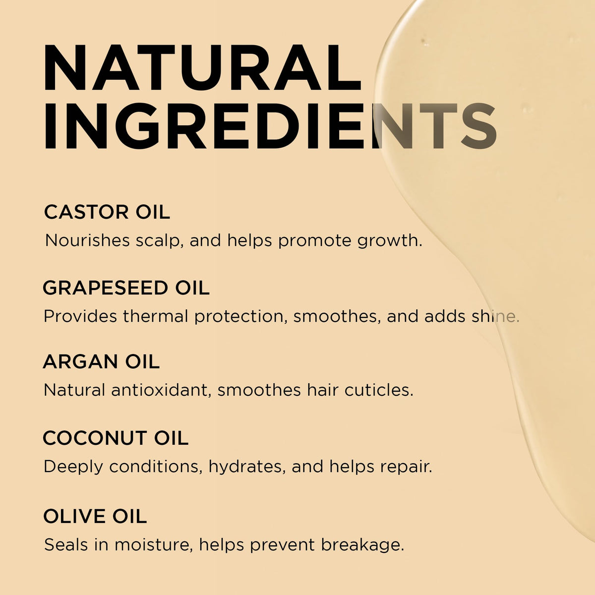 Back label showing ingredients for Moisture Miracle natural hair treatment