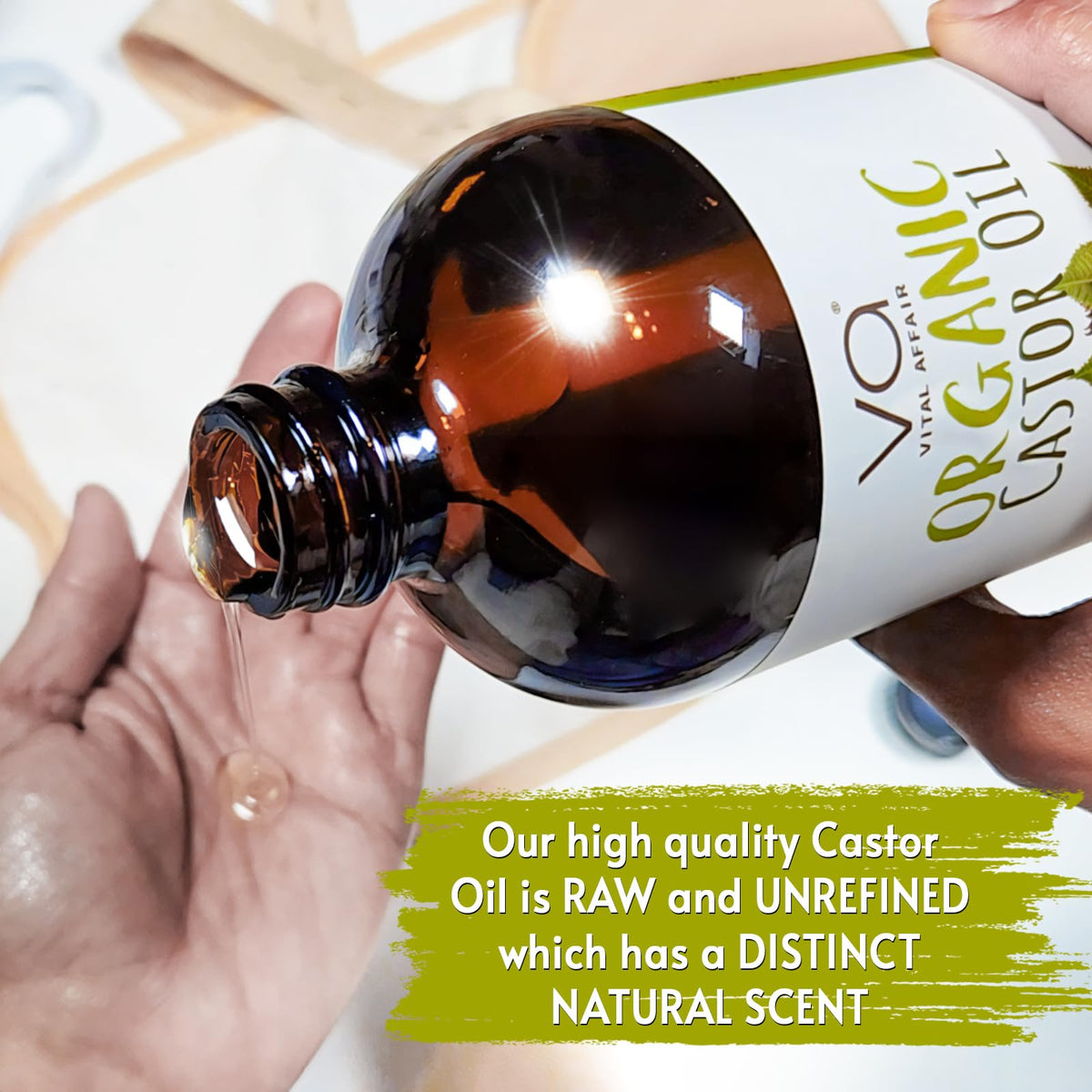 Natural unrefined castor oil rich in vitamin e for healthy nails
