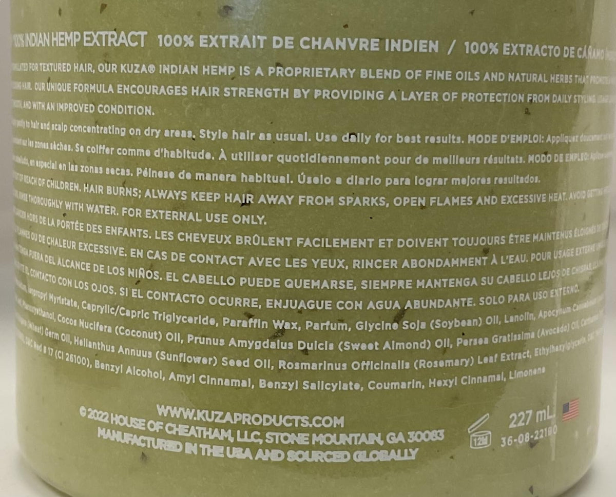 Kuza hair and scalp treatment label details