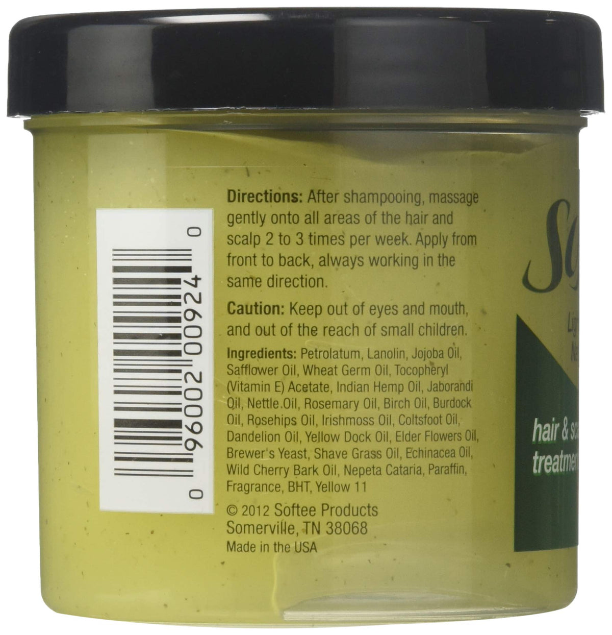 Softee Indian Hemp hair cream jar branding and packaging