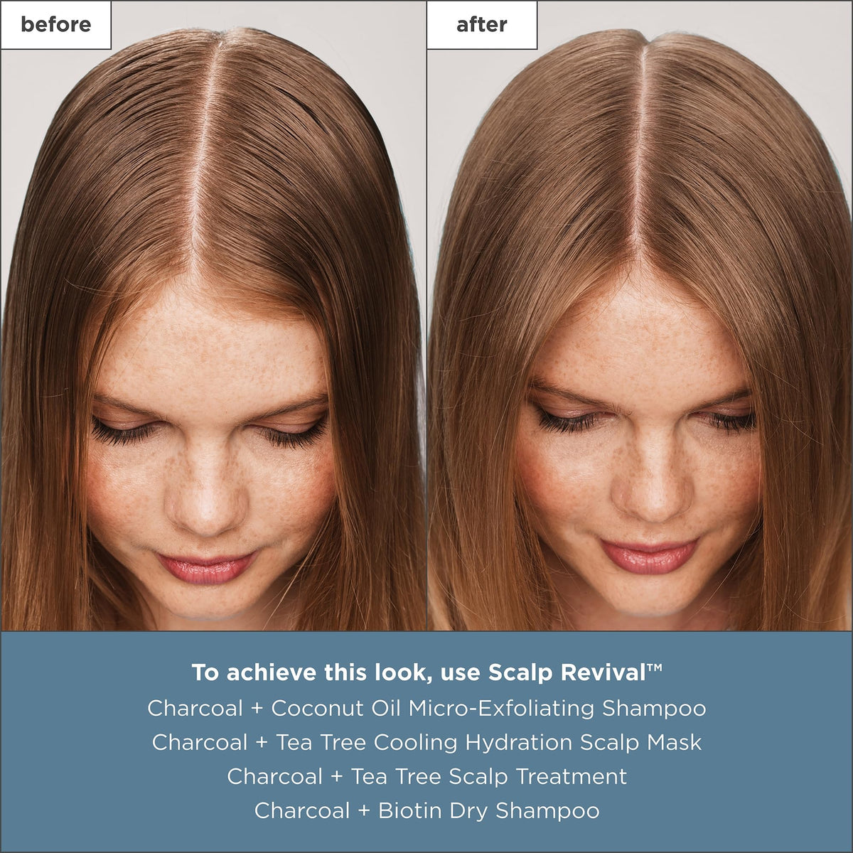 Model applying Briogeo scalp treatment to hair sections