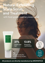 Texture shot of Aromatica Rosemary Scalp Scrub showing Andes Lake Salt particles