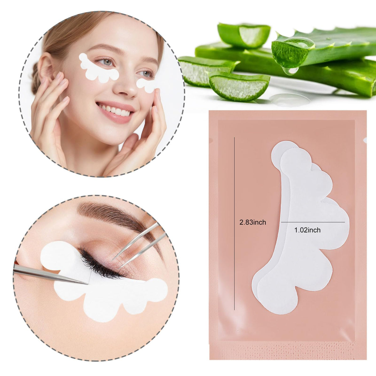 Close up of Zokoco disposable eye gel pads showing contour shape