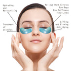 Close up of glittery hydrogel eye masks for puffy eyes