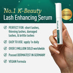 Korean dermatologist-developed lash serum packaging