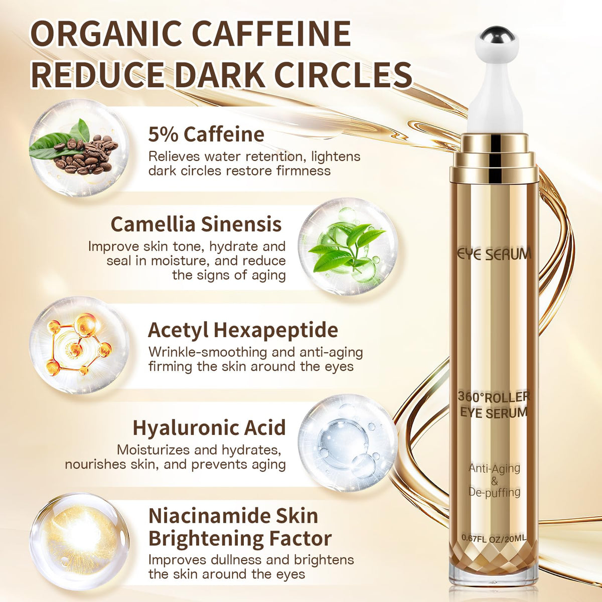 Muocobu eye serum 360 degree massage roller applicator detail
