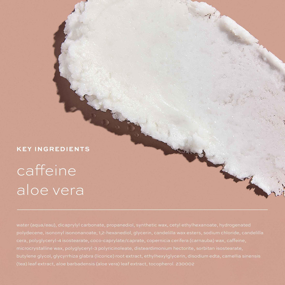 ITK Skincare caffeine and aloe vera eye balm ingredient highlights