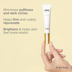 Close up of ISDIN K-Ox Eyes cream texture and tube