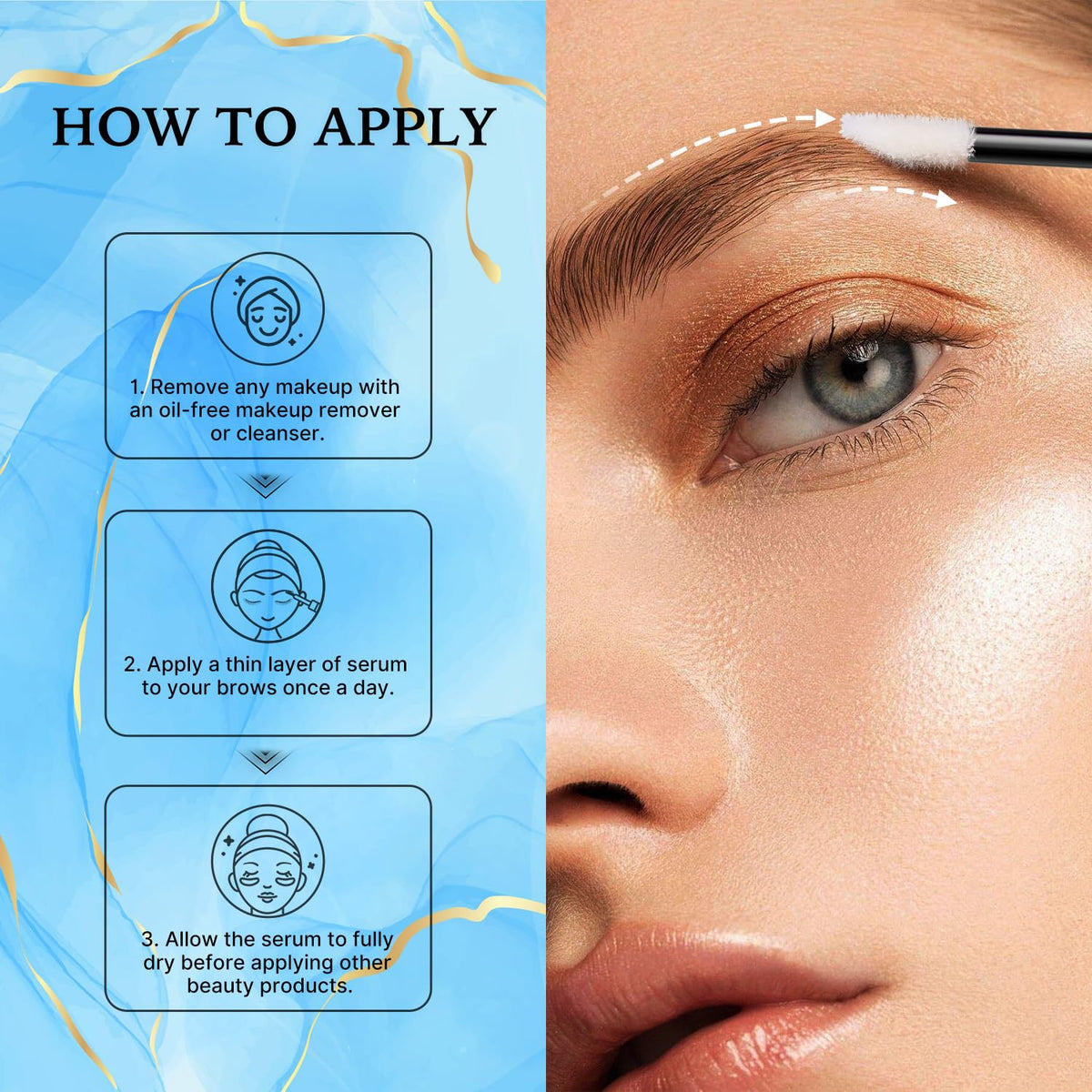 VieBeauti eyebrow serum ingredients label and product details