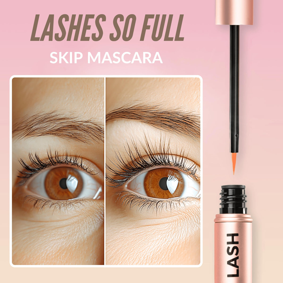 Close up of LeVaye Show Lash premium serum wand
