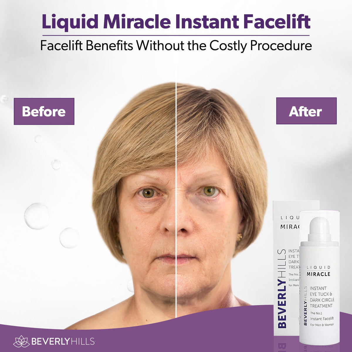 Close up of Beverly Hills Instant Facelift eye serum tube