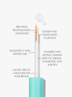 Sweed eyelash serum showing clean beauty ingredients list