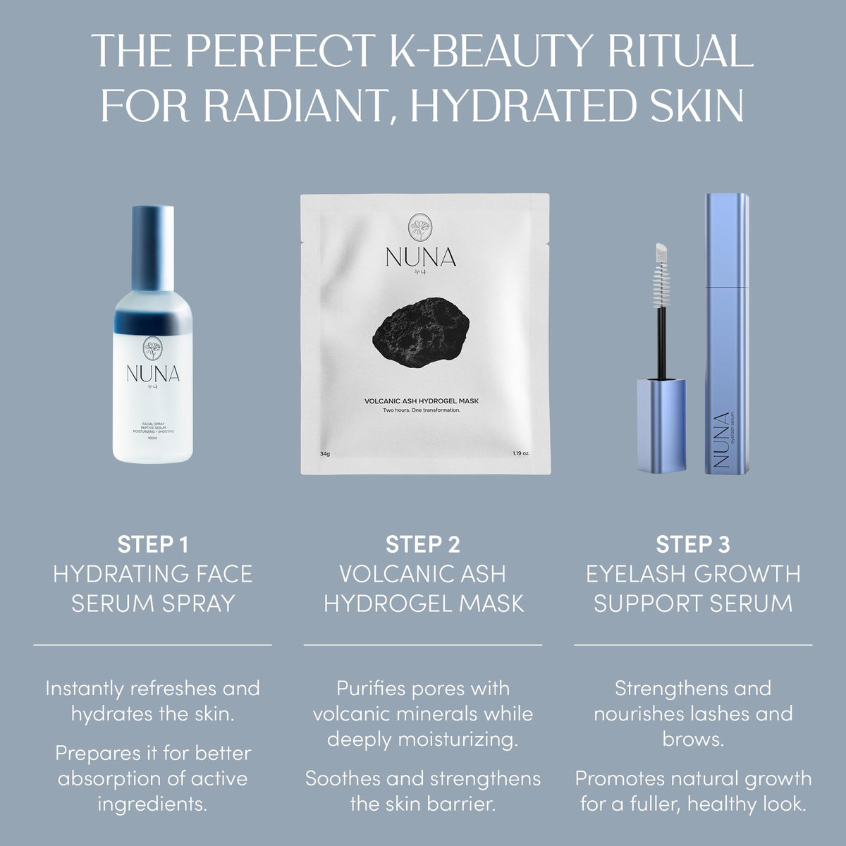 Nuna Eyelash Growth Support Serum kit with branding