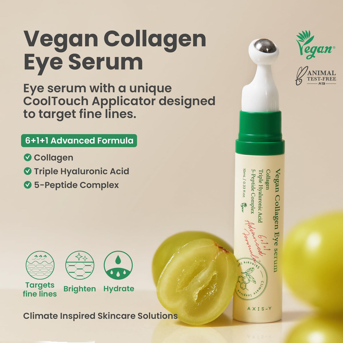 Axis-Y Vegan Collagen Eye Serum box and bottle set