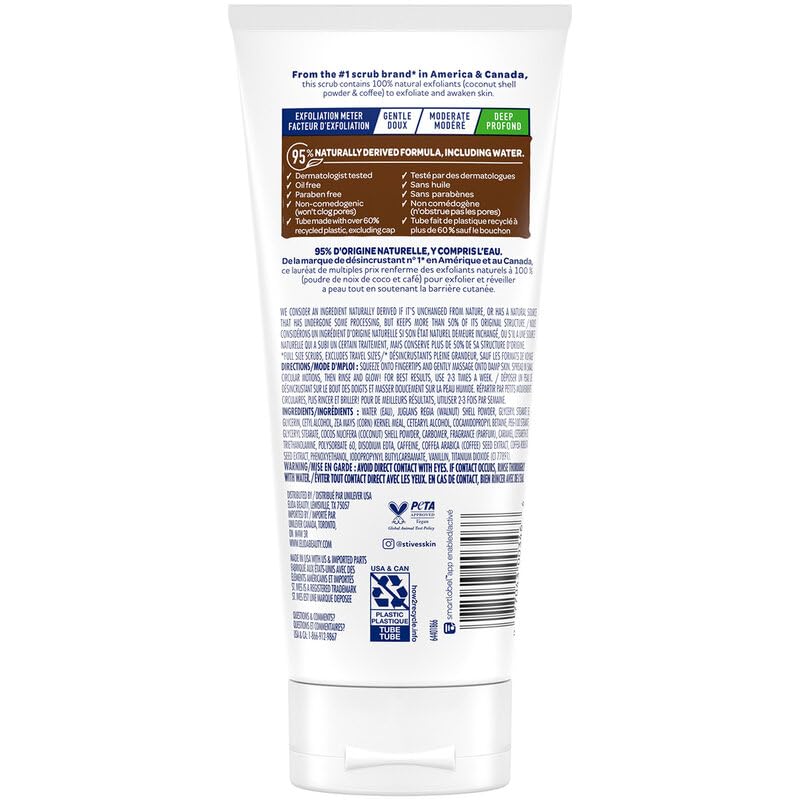 St. Ives Coconut and Coffee face scrub packaging details