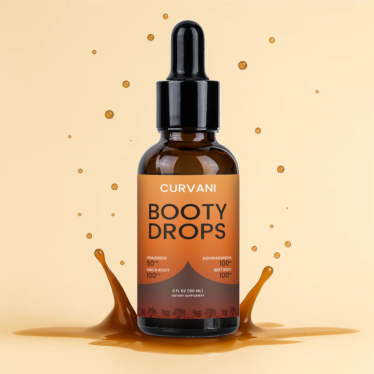 Ashwagandha and maca root wellness drops packaging USA imported