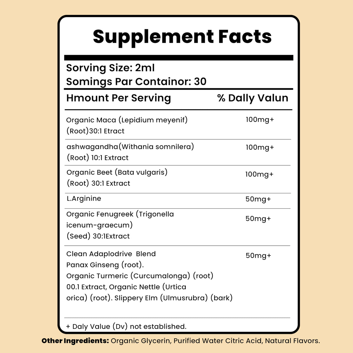 Liquid lifting serum supplement for natural contour support