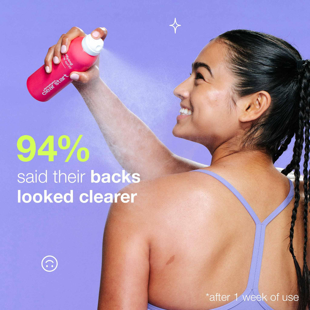 Dermalogica Clear Start salicylic acid body mist ingredients and usage panel