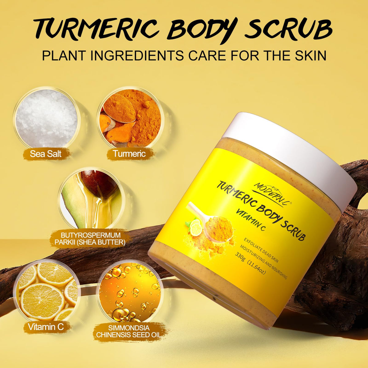 POP MODERN.C 330 grams skin brightening exfoliator with nourishing shea butter