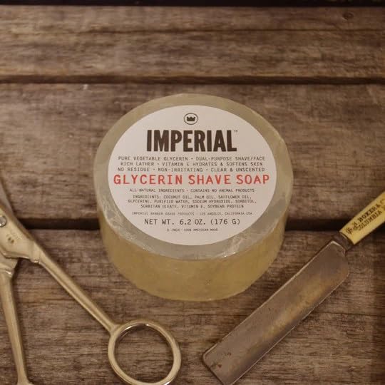 Imperial Barber dual-purpose shave and face soap puck in packaging