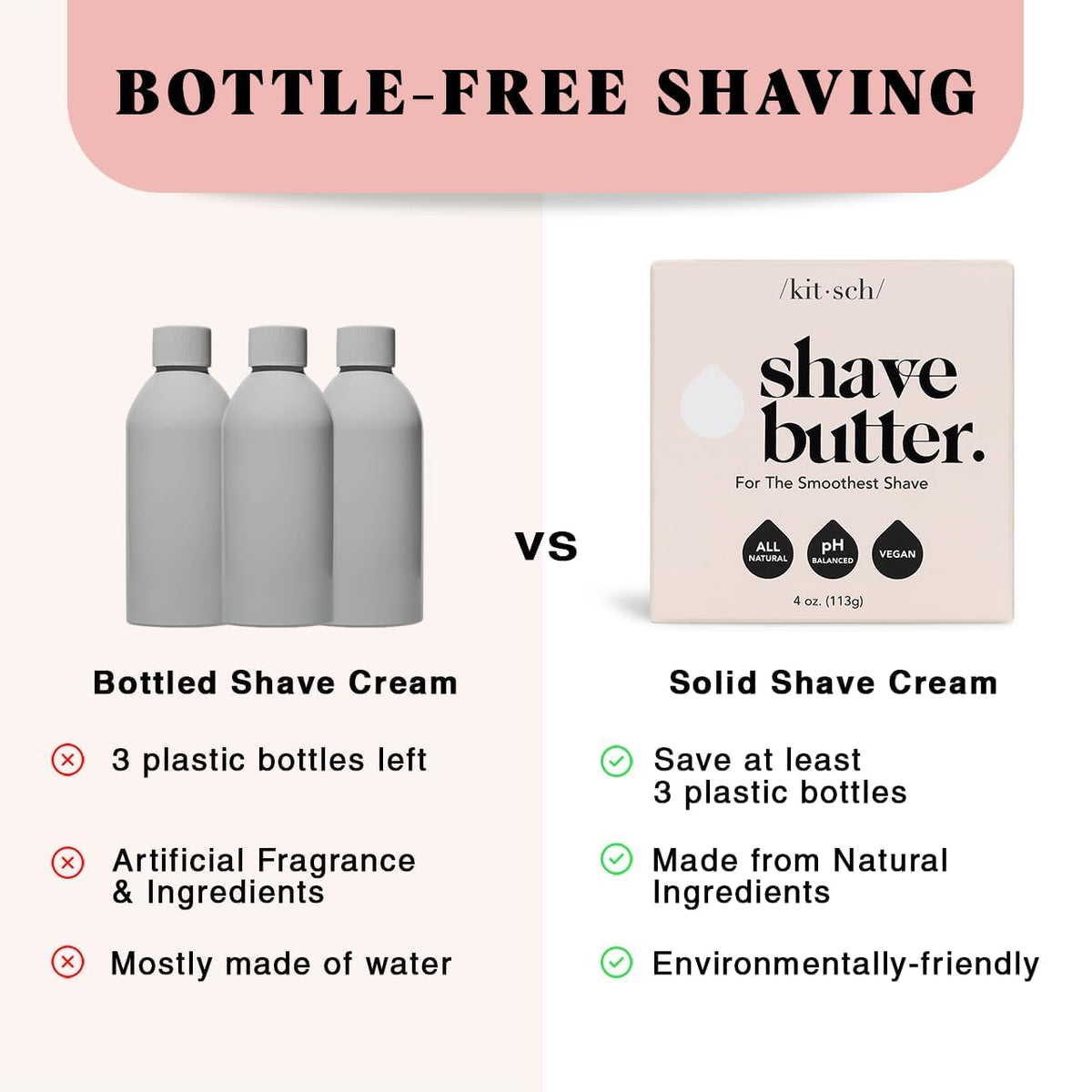 Kitsch plastic-free shaving soap bar for men