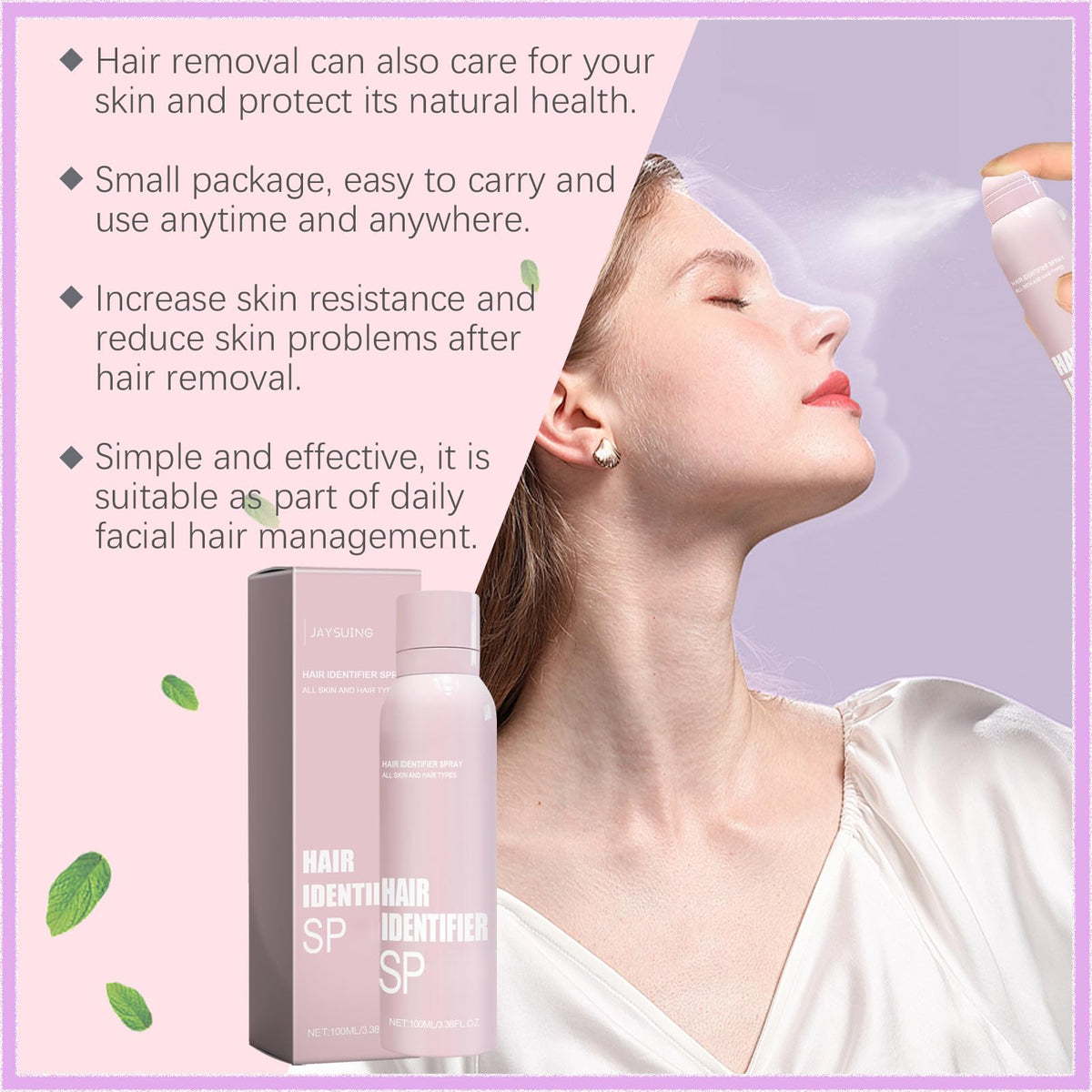 Applying Veze hair identifier gel for face dermaplaning
