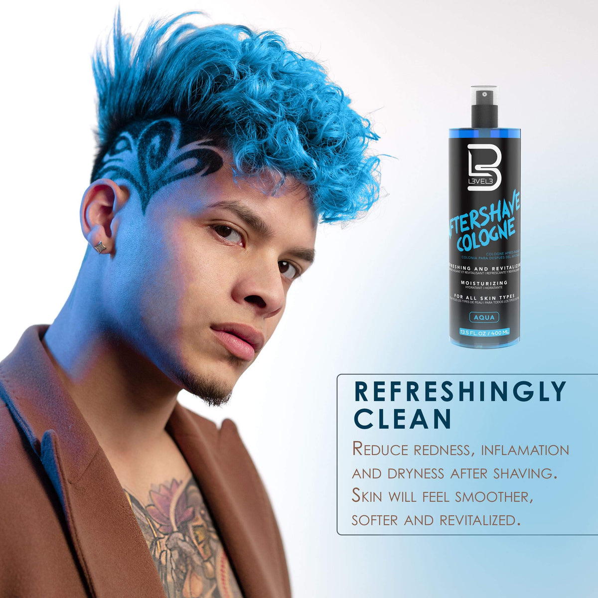 Level 3 soothing aftershave lotion bottle