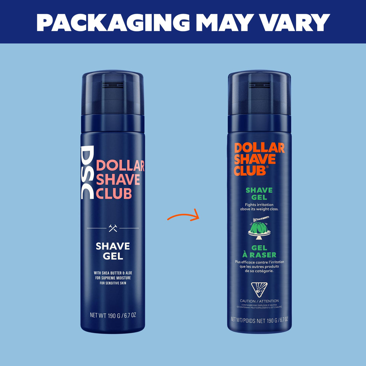 Side profile of Dollar Shave Club foaming shave gel