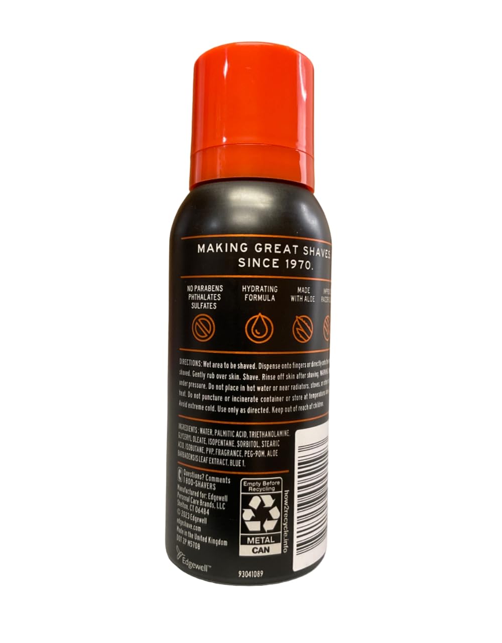 Edge shaving gel for men with aloe vera showing travel size canisters