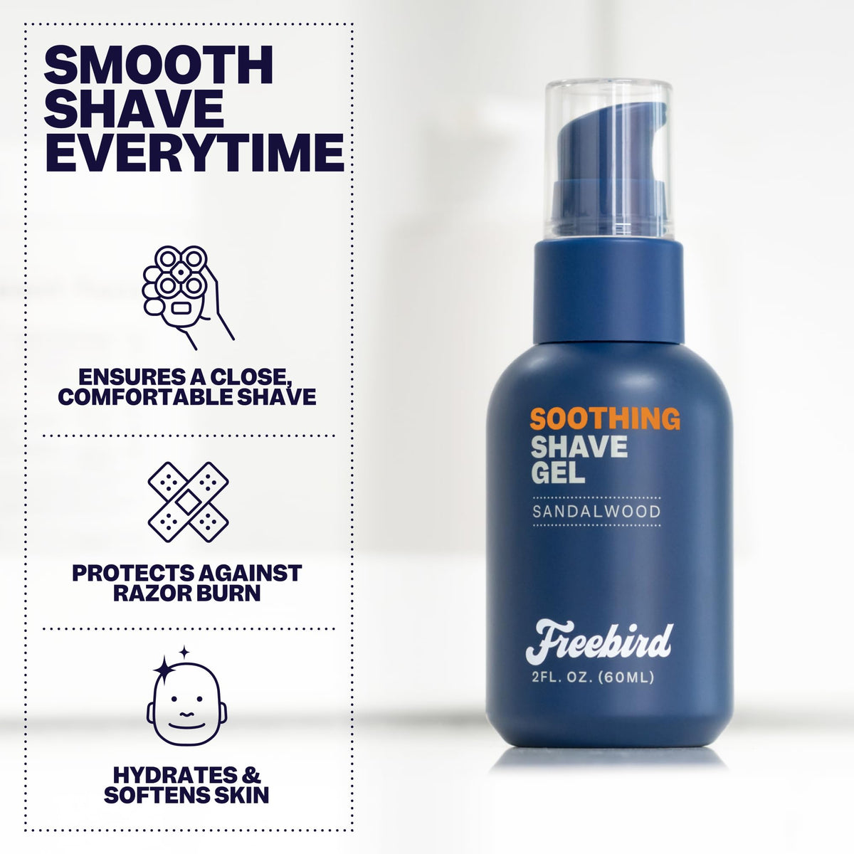 Travel size Freebird shaving gel for men