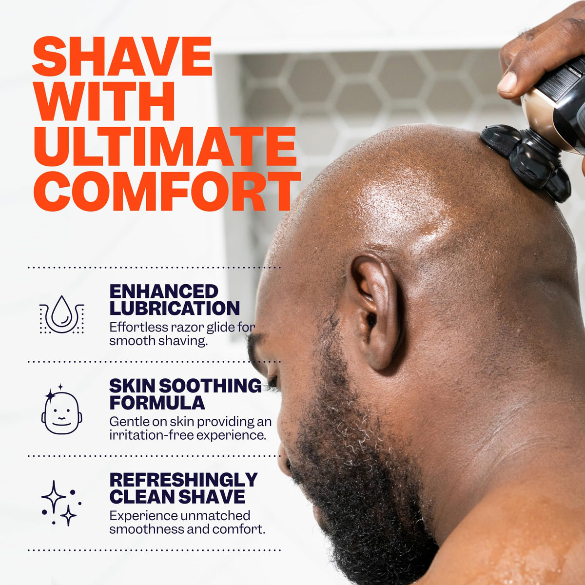 Application of Freebird sandalwood shave gel on skin