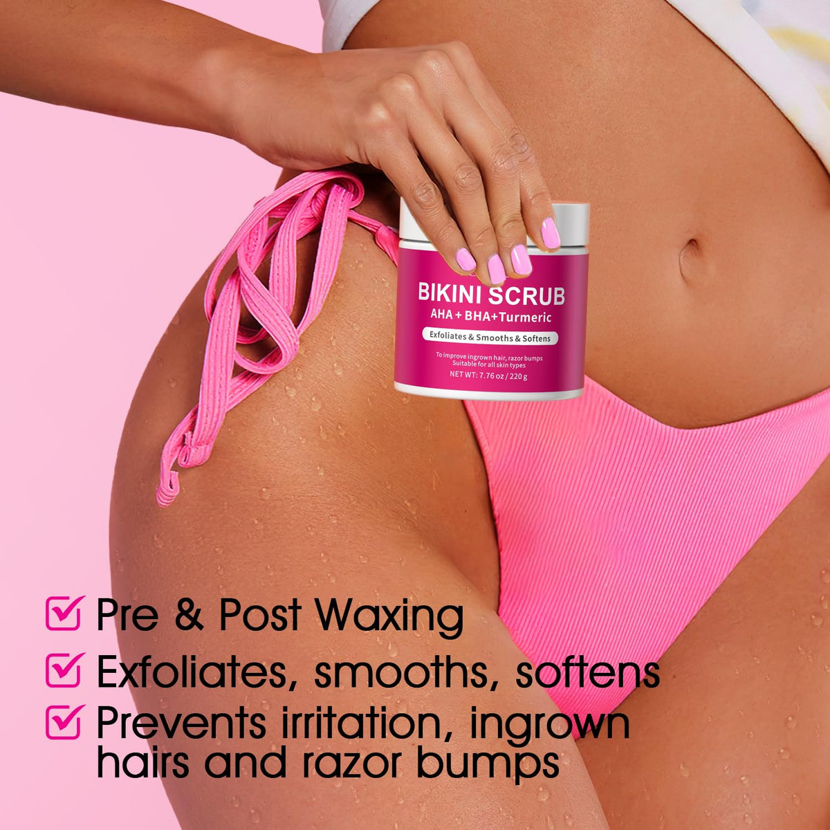 VOERUY intimate body scrub showing formula texture with walnut shell powder