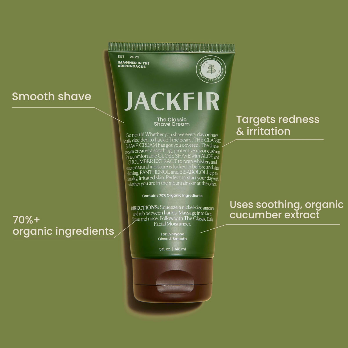 Jackfir smooth classic shave cream for sensitive skin soothing formula