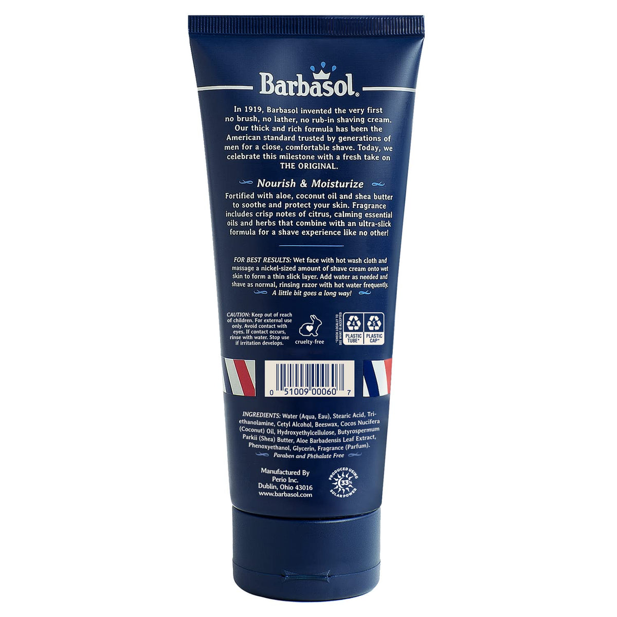 Brushless non-aerosol shave cream formula texture showcase with blue packaging packaging