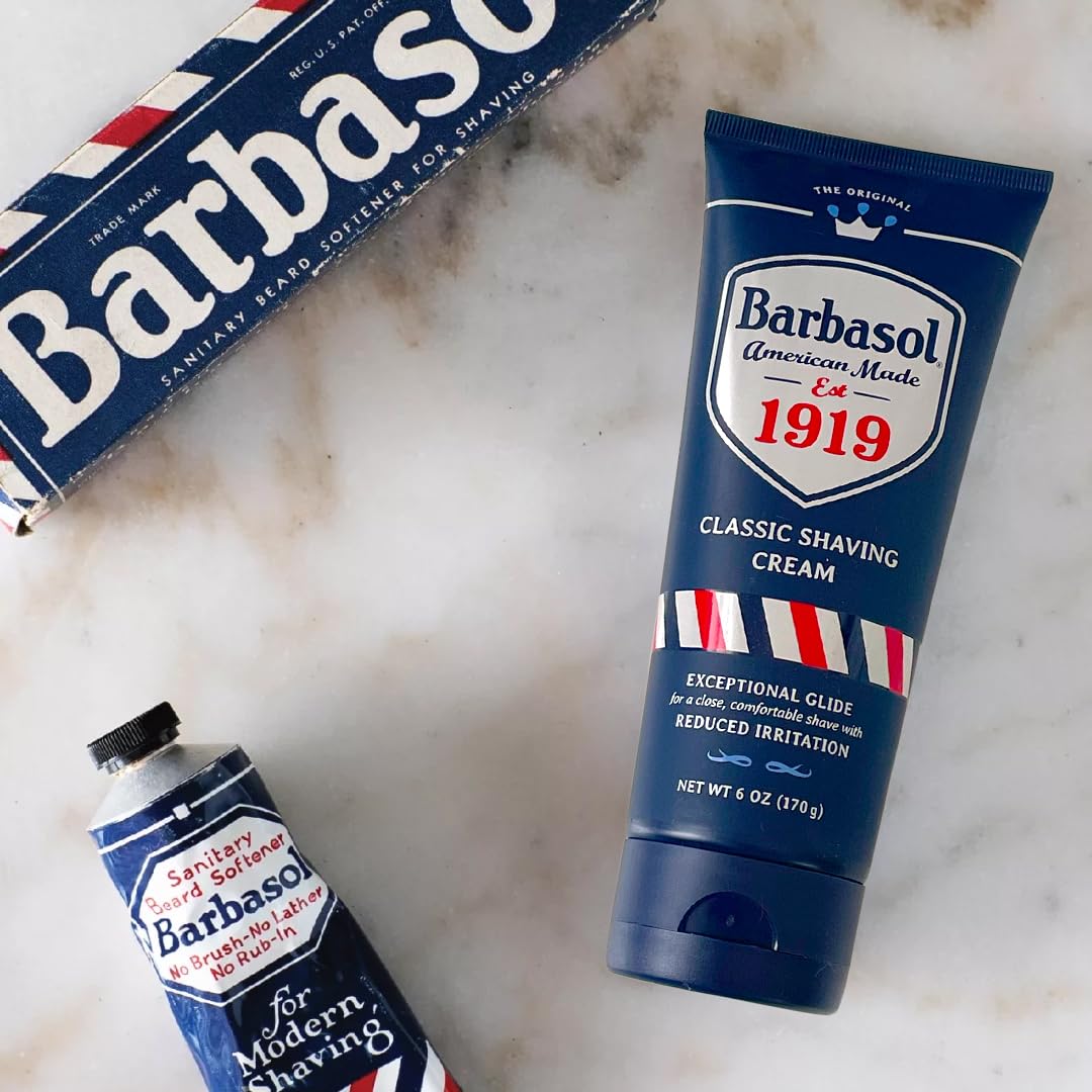 Authentic USA imported mens shaving cream displaying clear instructions for razor glide