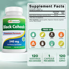 Best Naturals Black Cohosh supplement bottle label details