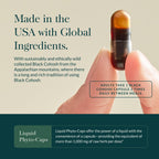 Close up of Gaia Herbs Black Cohosh supplement facts label