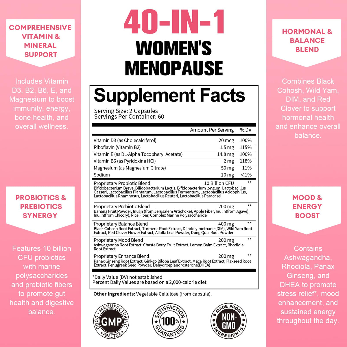 Top view of Totaria menopause supplement packaging