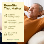 Vimerson Health Turmeric Chamomile supplement label details featuring organic ingredients and BioPerine logo
