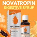 Arymar Novatropin four fluid ounce bottle showing the natural papain and anise oil ingredients list