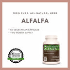 Back label of Remedy’s Nutrition Alfalfa 60 count bottle