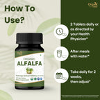 Back of Organic Spree Alfalfa bottle showing supplement facts