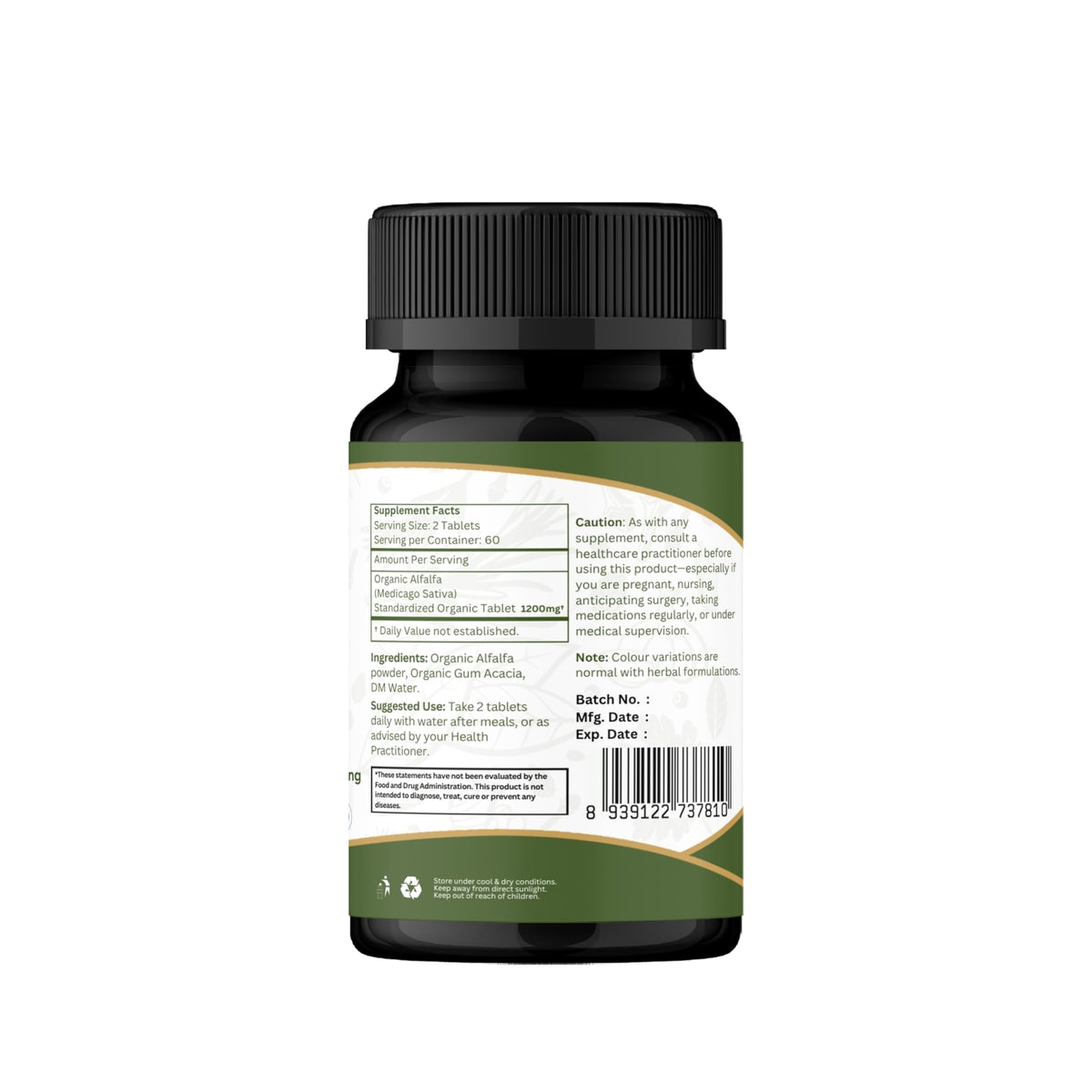 Organic Spree Alfalfa packaging with green plant graphic