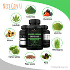 Next Gen U vegan superfood capsules label details